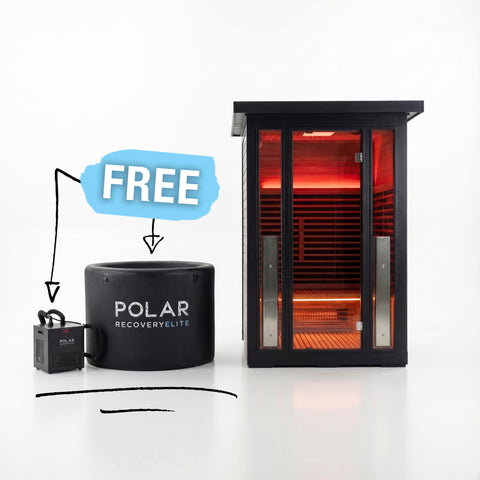Polar Eclipse Outdoor Infrared Sauna + FREE Elite Ice Bath & Mini Chiller
