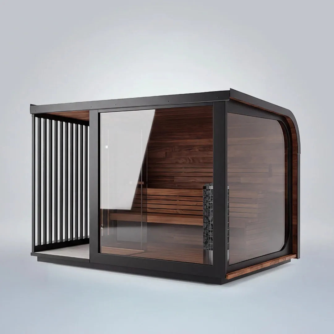 Polar Cove Large Sauna With Outdoor Shower On Left Side