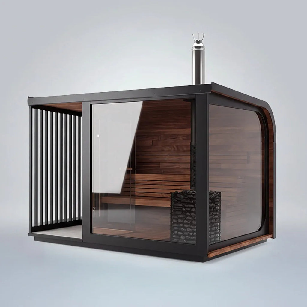 Polar Cove Large Sauna With Outdoor Shower On Left Side