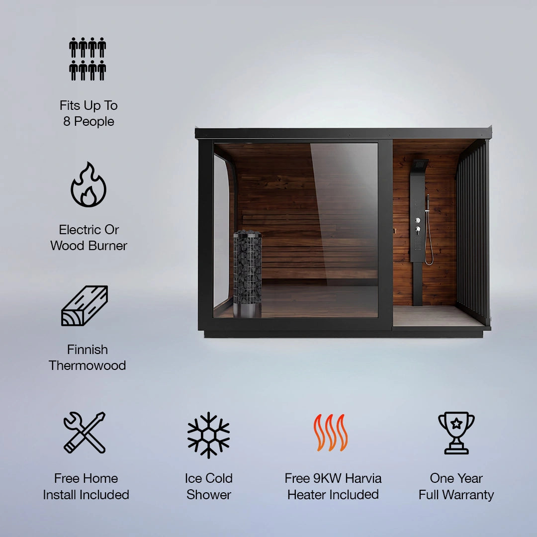 Polar Cove Large Sauna With Outdoor Shower