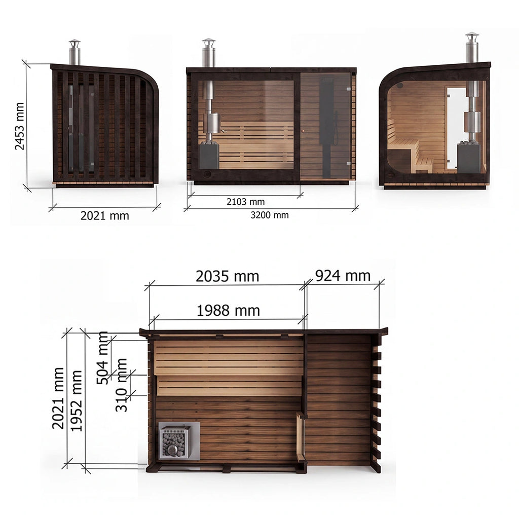 Polar Cove Large Sauna With Outdoor Shower