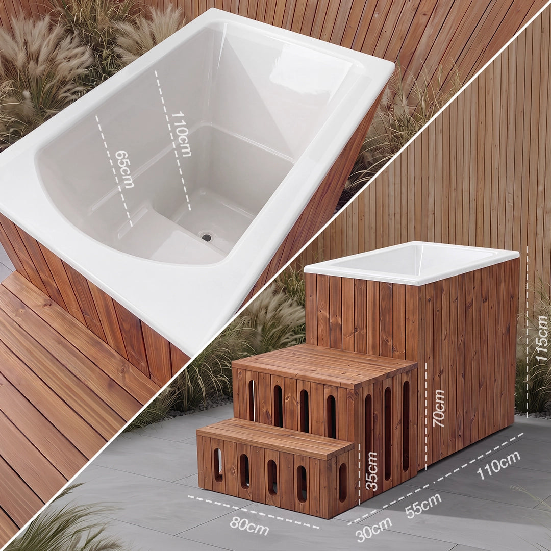 Polar Summit Ice Bath - Natural Wood