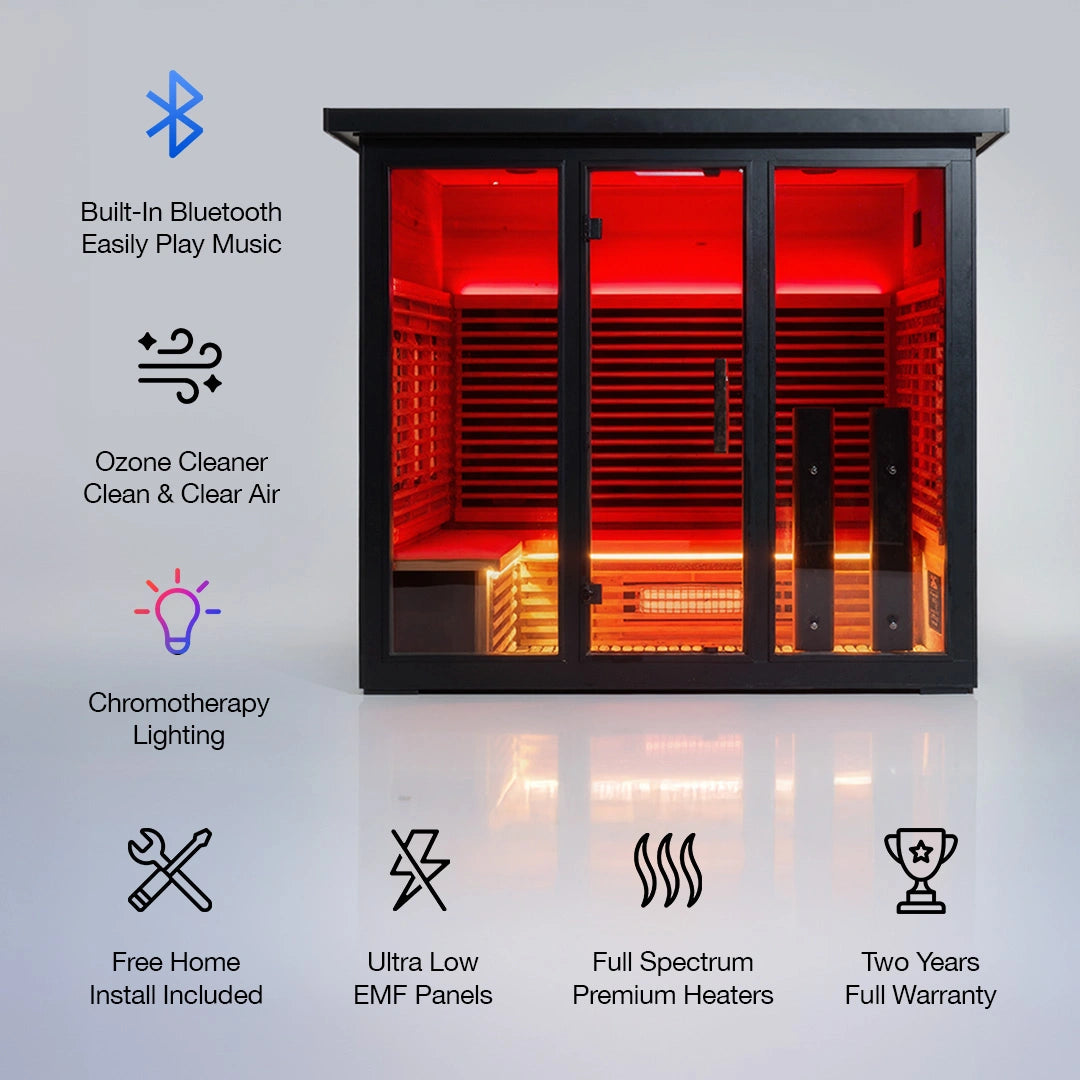 Polar Eclipse 5 Person Outdoor Infrared Sauna