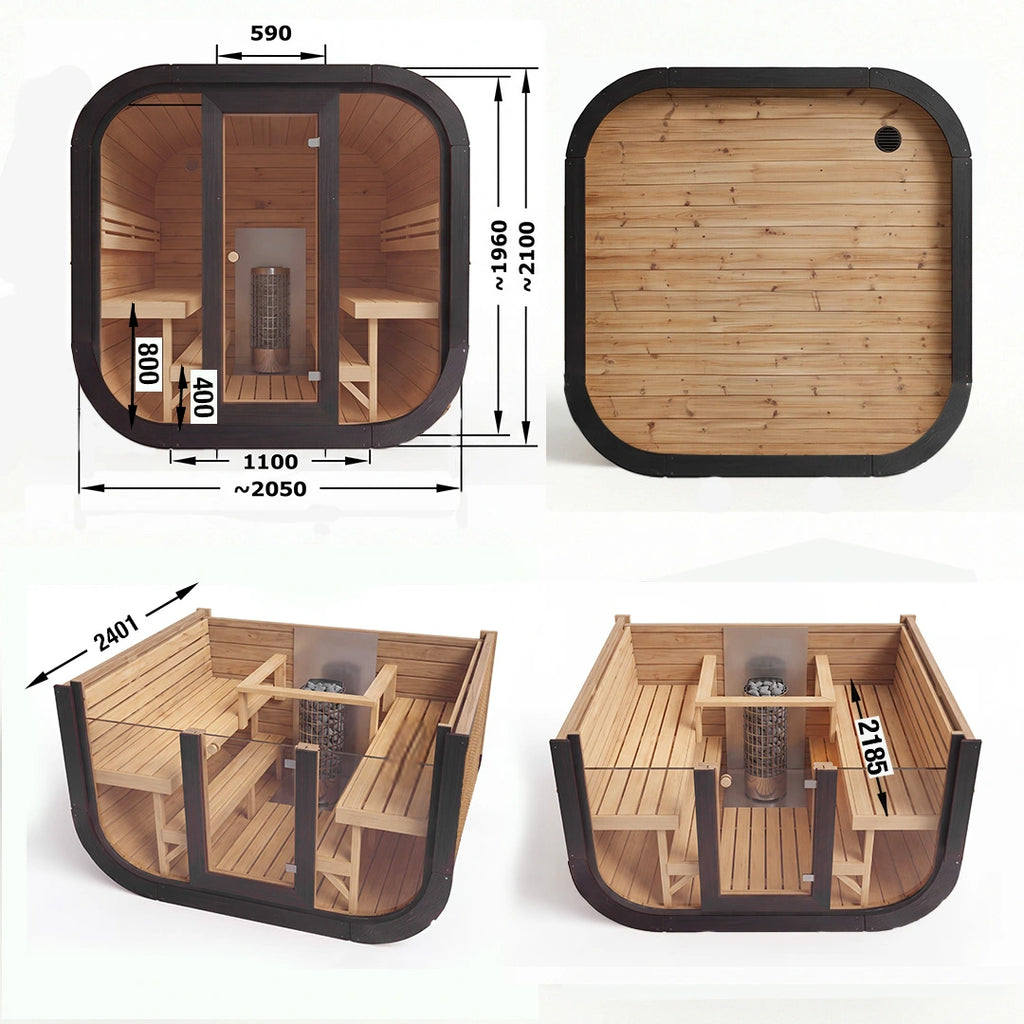 Polar Recovery Sauna Cube 6-8 Person Outdoor Sauna