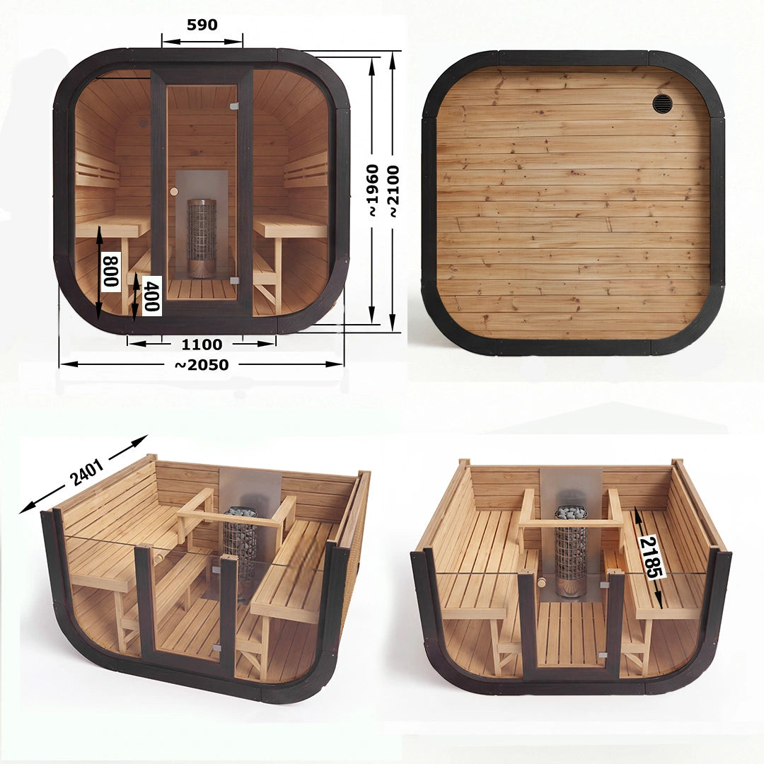 Polar Recovery Sauna Cube 6-8 Person Outdoor Sauna